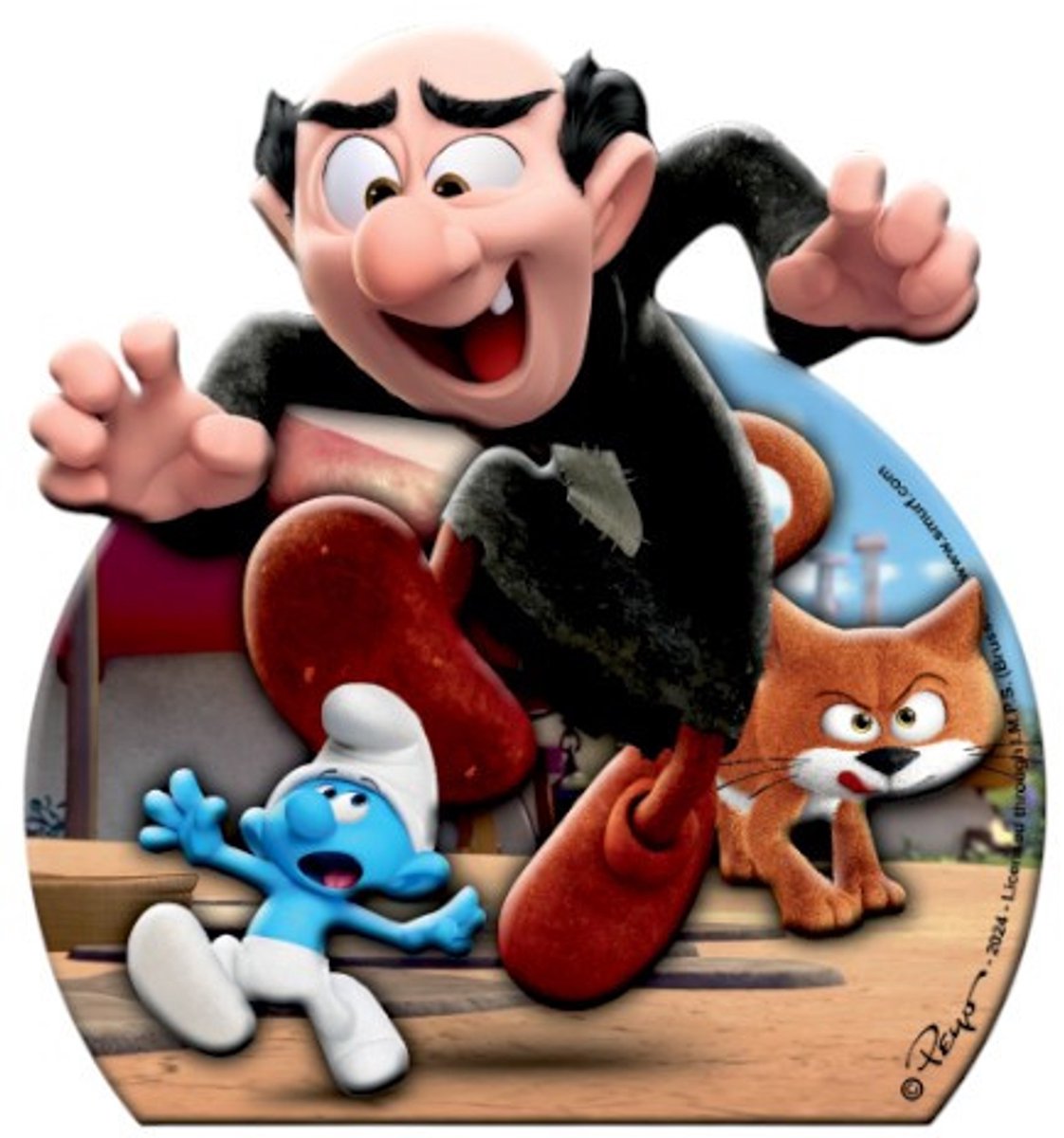Gargamel jagend harsmagneet / Koelkastmagneet - 9 cm