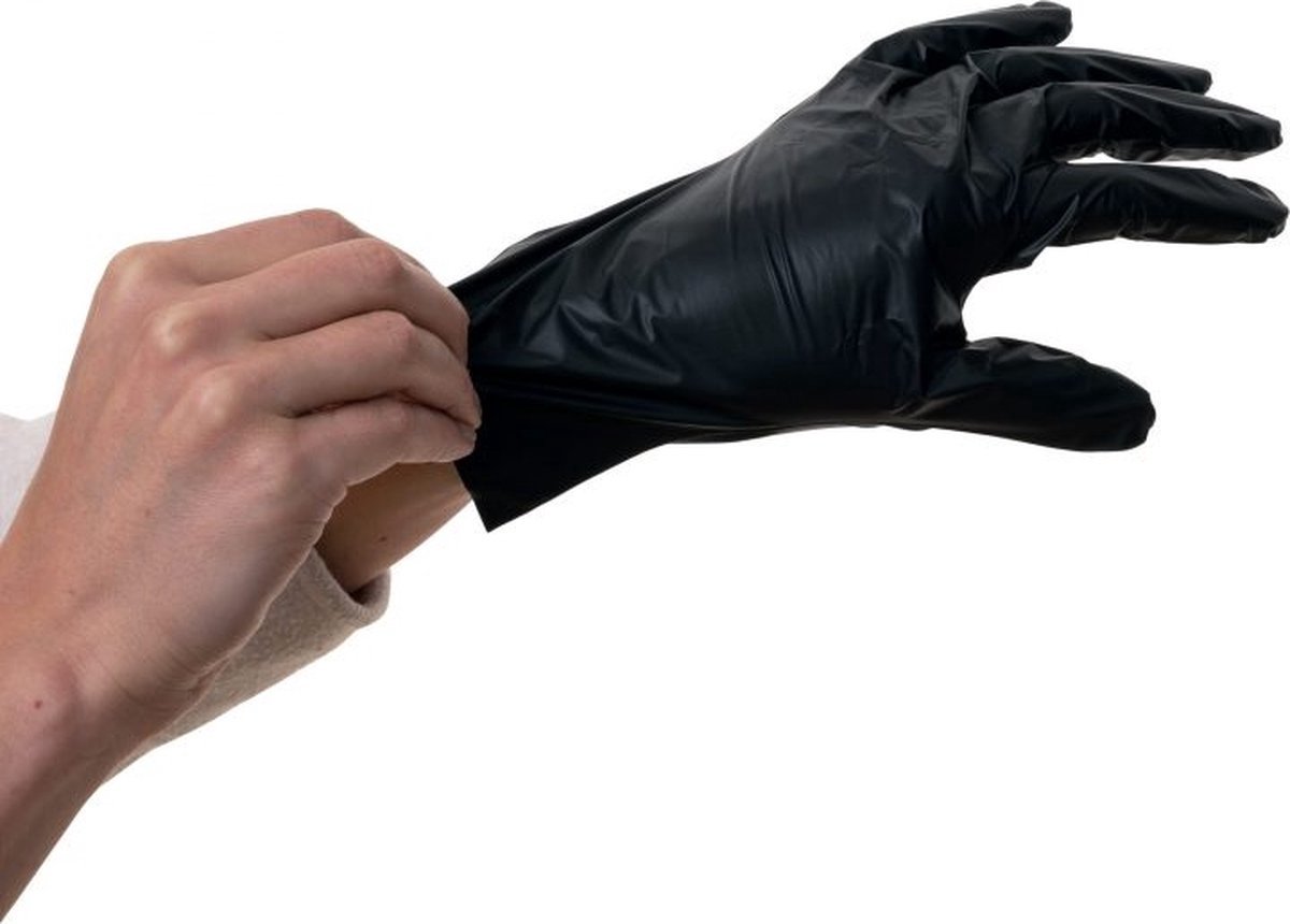 TPE Wegwerp handschoenen - Voedselveilig - Poedervrij S - Zwart - 500 Stuks
