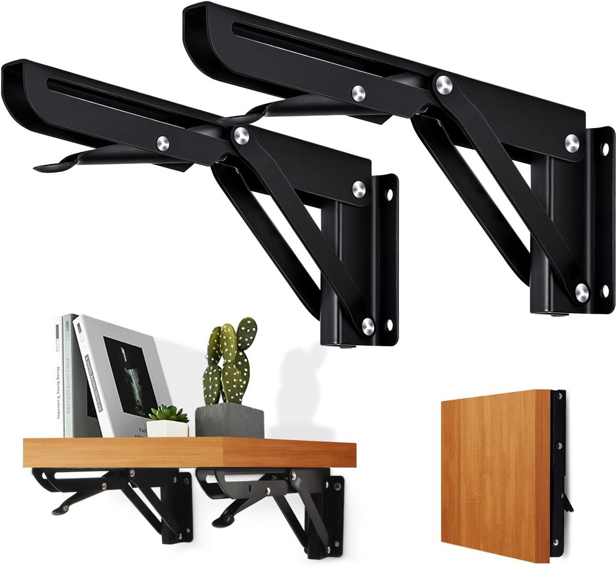 Set van 2 Zware Inklapbare Steunen voor Wandtafel of Werkbank - 400mm