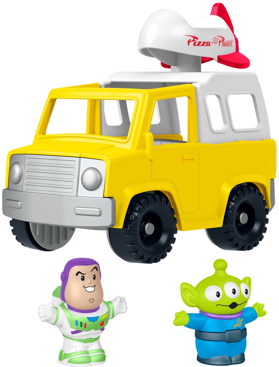 Mattel speelgoedauto Toy Story Pizza Planet Truck met figuren.