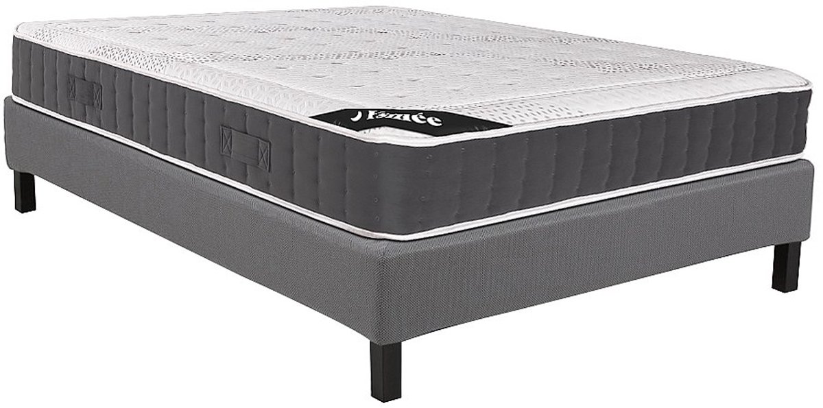 Vente-unique Set decoratieve bedbodem + matras met pocketveren en schuim met vormgeheugen ATLANTIDE van YSMÉE dikte 27 cm - 160 x 200 cm
