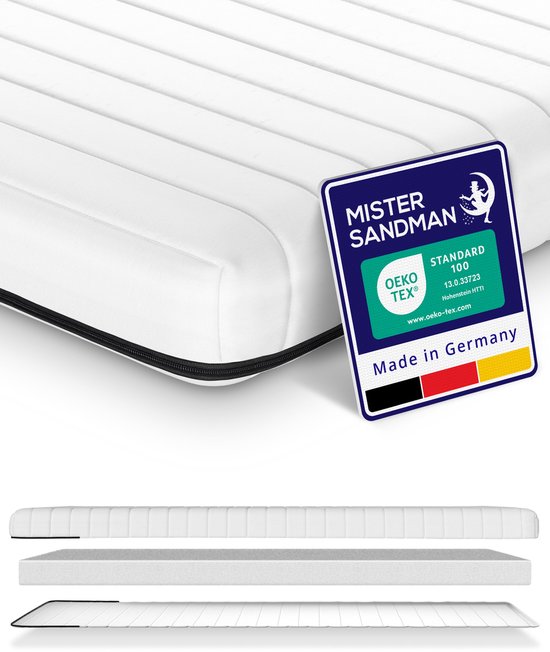 Matelas 80x190 cm - Mousse confort - Wit - Matelas - Moyen