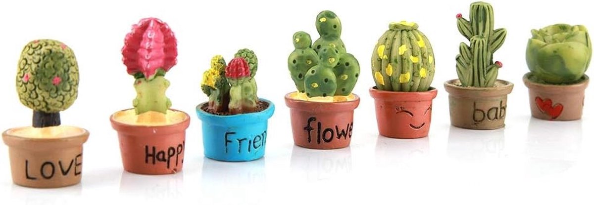 Mini Kunstplanten - Set van 7 Kunstplanten voor Poppenhuis, Diorama en DIY Projecten