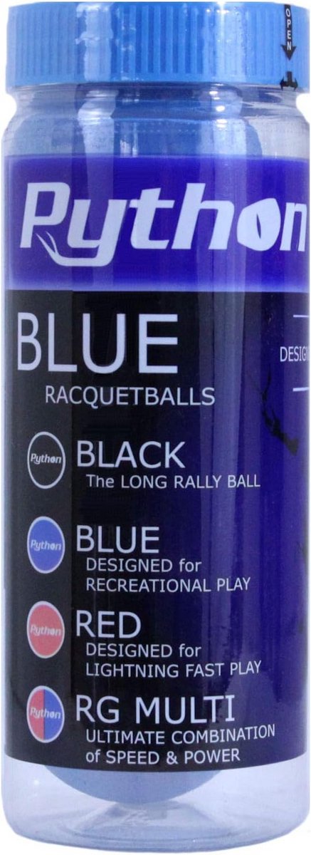 Python 3 Ball Blue Racquetballs – Toernooikwaliteit Racquetball Bollen