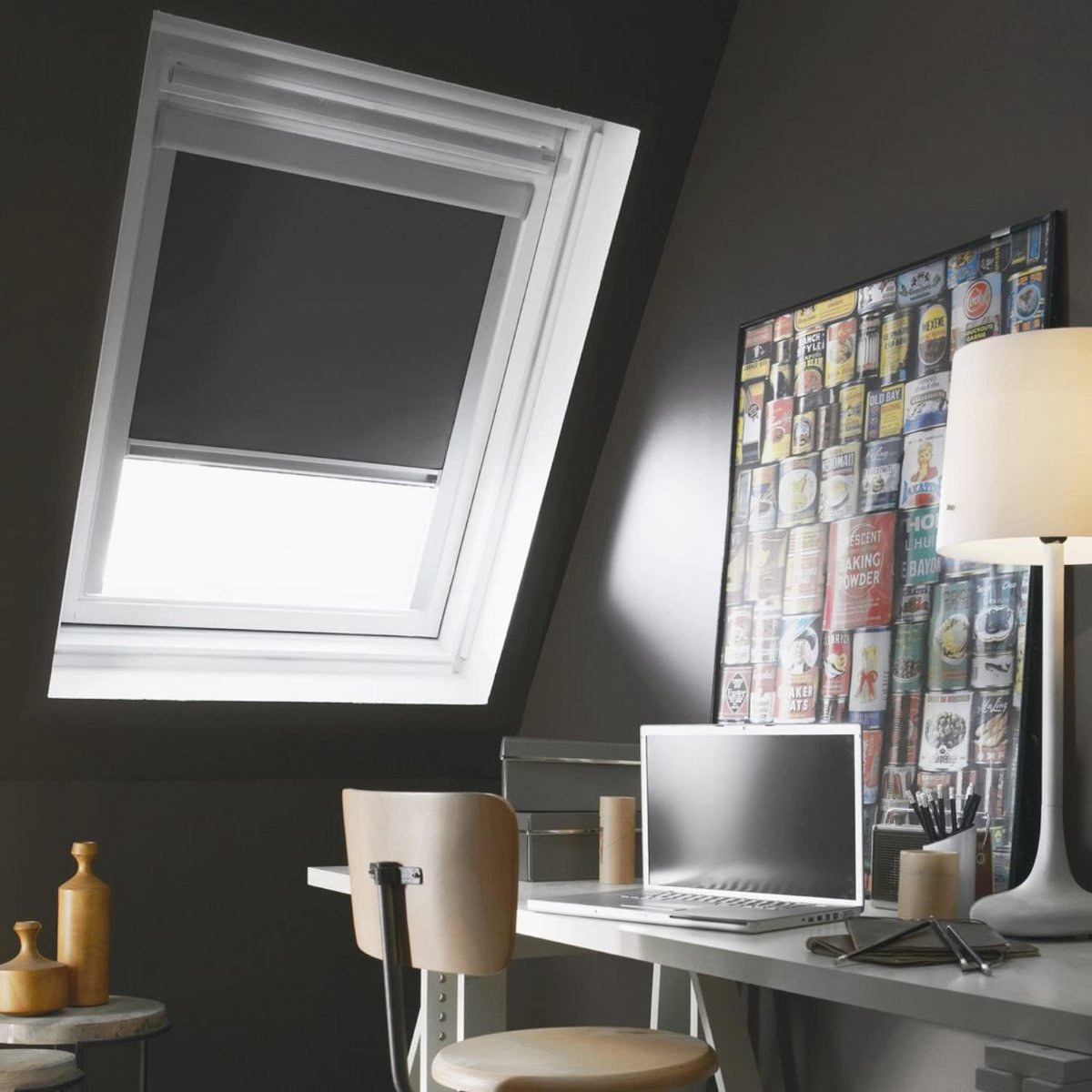 Verduisterend rolgordijn voor dakramen - Velux compatibel - antraciet - 114 x 118 cm