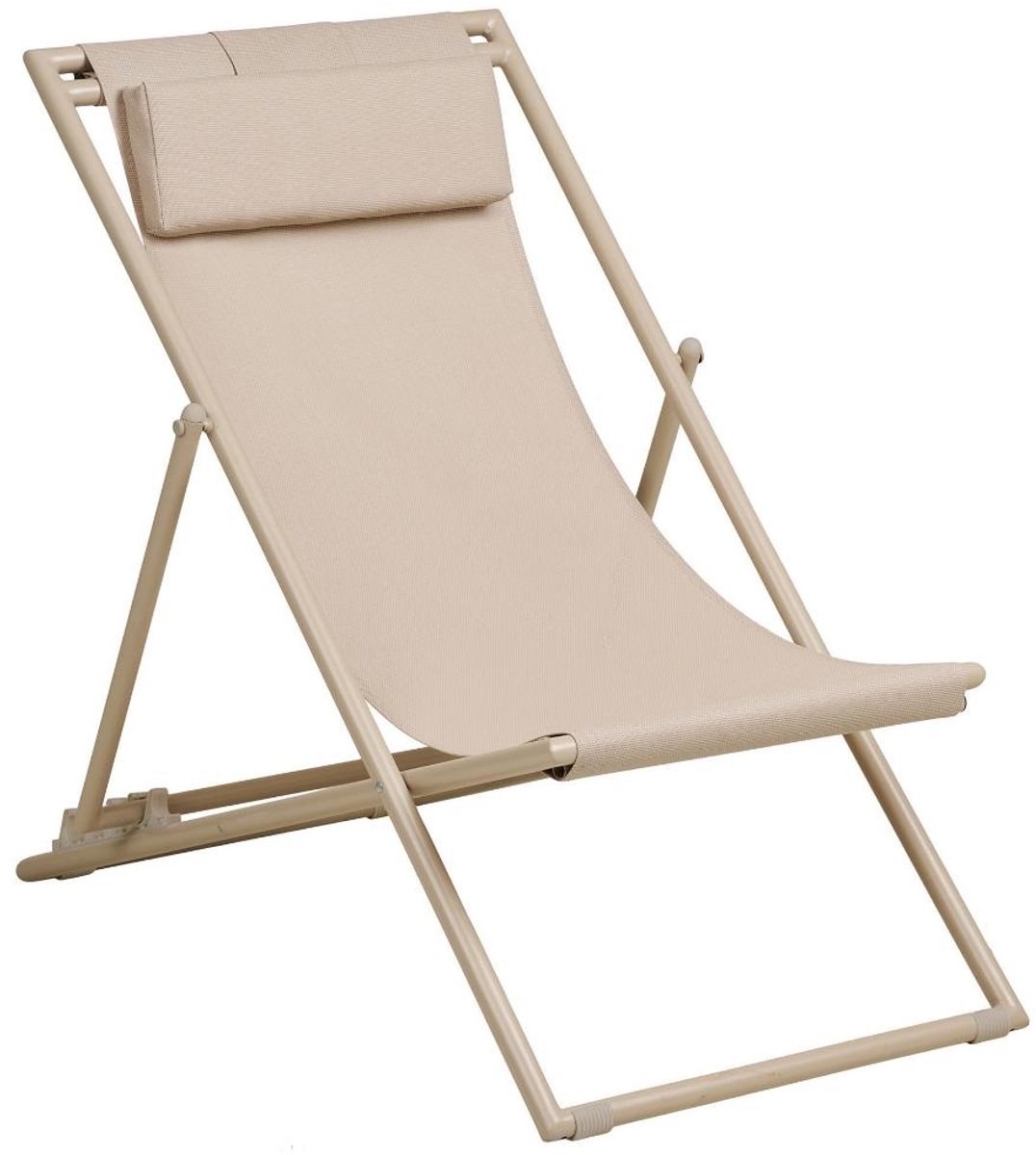 Cille strandstoel 4-positie rugleuning taupe.