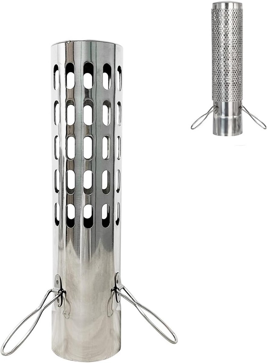 Roestvrijstalen kachelbuizenet 6 cm diameter - vonkenafsluiter en regenkap
