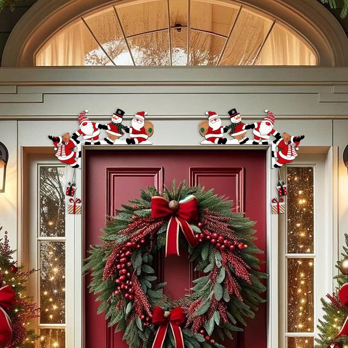Houten deurkozijnen voor Kerst decoratie – Creatieve hoekversiering voor een magische sfeer