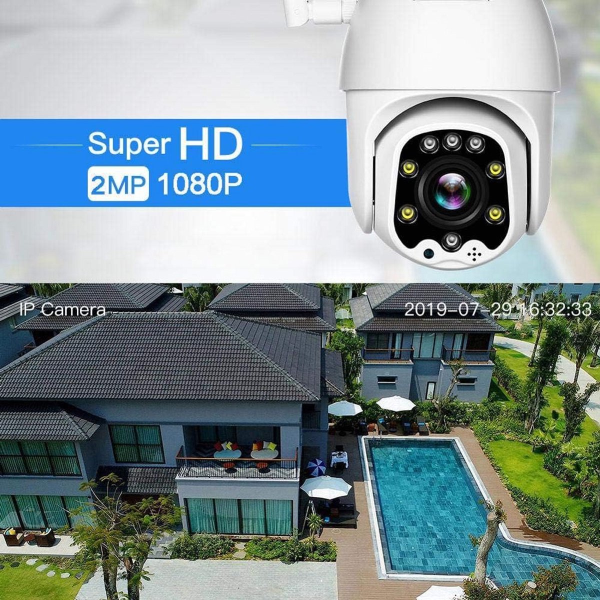 Draadloze WiFi Buiten Beveiligingscamera Full HD 1080P PTZ Speed Dome