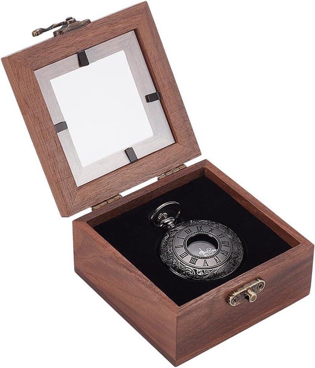 Horlogebox - Zakhorloge - Geschenkdoos - Hout - Vitrine - Individuele Horloges - Acryl - Kokosnoot Bruin - Vierkant - Reisetui - Organizer - Mannen Vrouwen - 89x89x45 cm.