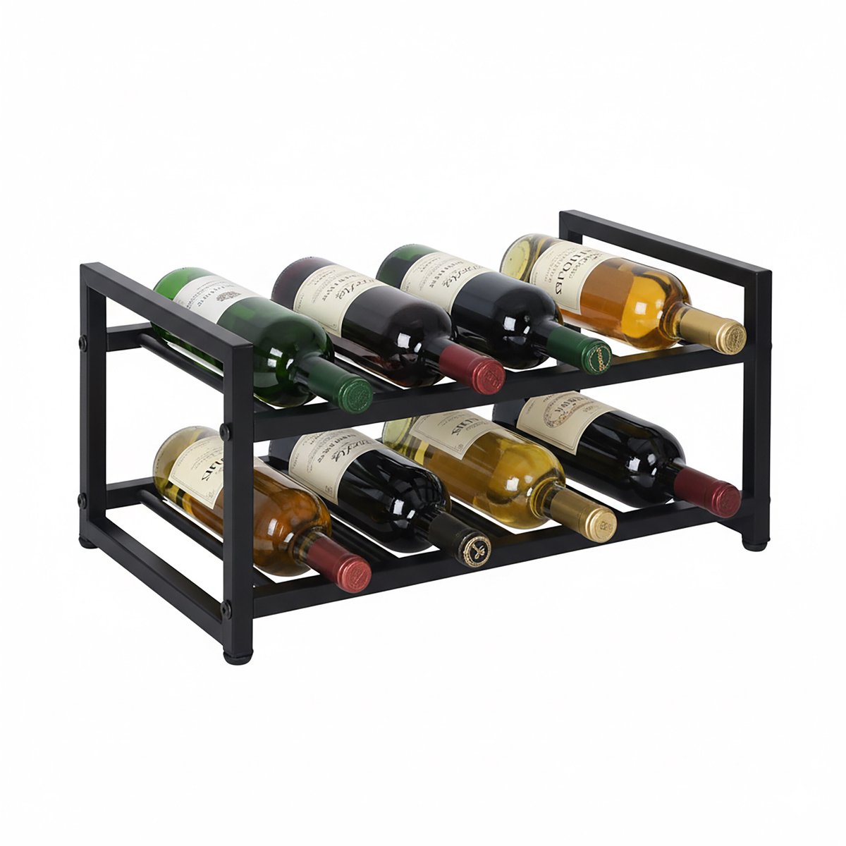 wijnrek - zwart - 42,5x21,5x21,5 cm - voor wijnflessen