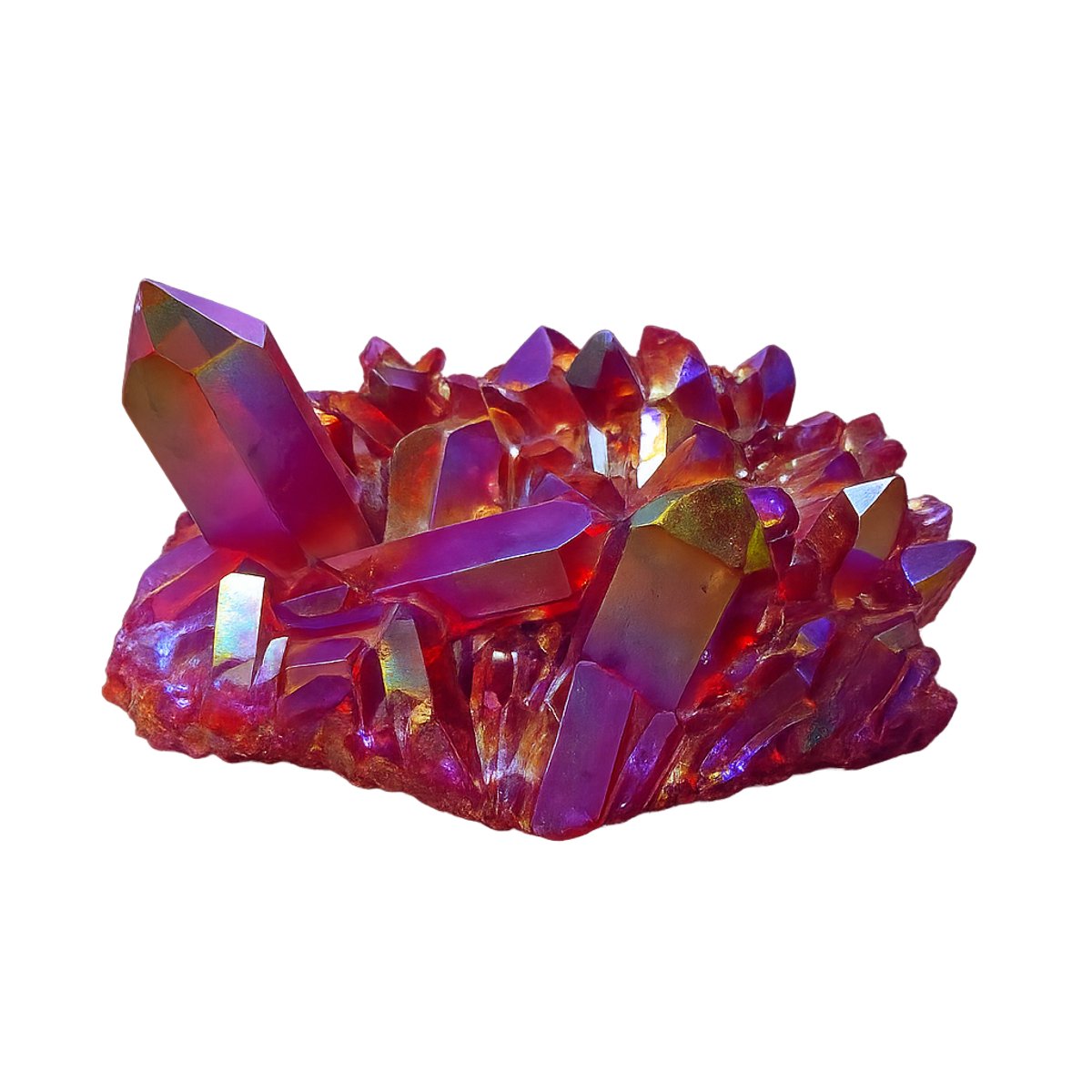 S4H® Rode Aura Kwarts Cluster 454 gram – Titanium Coating – Regenboog Kristal – Unieke Ruwe Edelsteen Decoratie