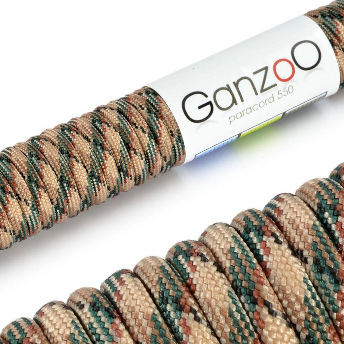 Sterk Survival Touw 15 Meter - Paracord 50 Parachute Line 550 lbs - Camouflage