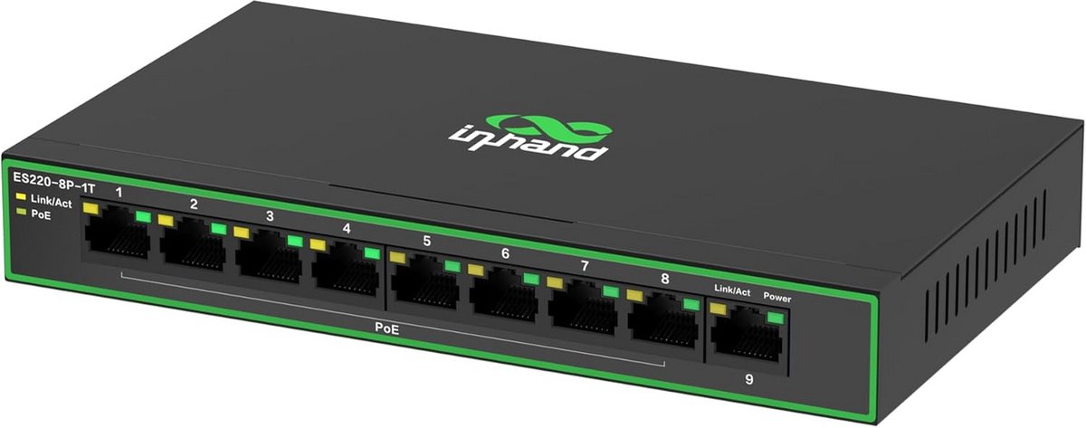 9-Poorts Gigabit PoE+ Switch met 8 PoE+ Poorten (120W Totaal) - Plug & Play Metalen Behuizing