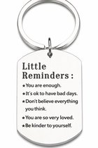 Porte-clés Petits rappels inspirants I Porte-clés I Porte-clés positiviste I Argent