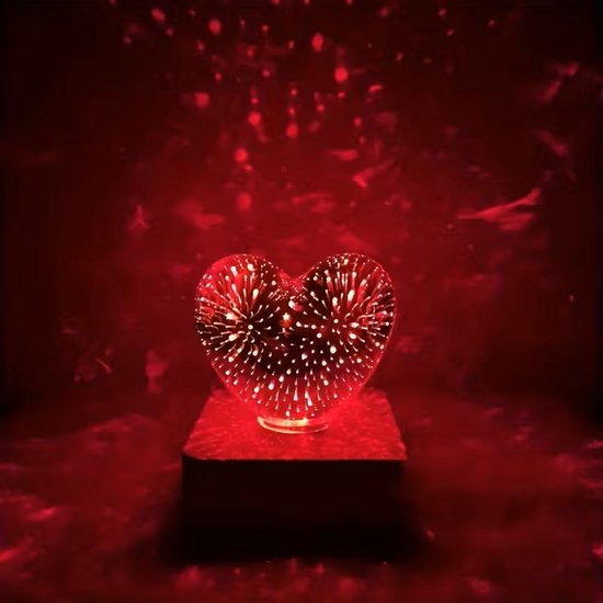 3D USB-aangedreven liefdeshart - led - nachtlampje - sfeerlicht - romantisch - decoratief licht - 9 x 11 cm — afbeelding 3