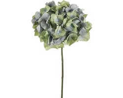 Viv! Home Luxuries Hortensia - zijden bloem - groen blauw - 48cm