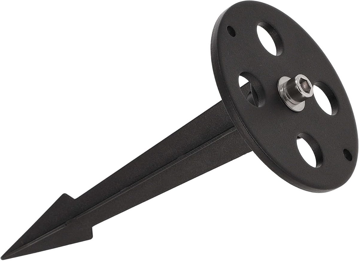 Universelen grondpen - LED - Universele grondpen zwart 22 cm - roestvrij metaal poedercoating voor sokkellampen, buitenstopcontacten en padlampen (2 stuks)
