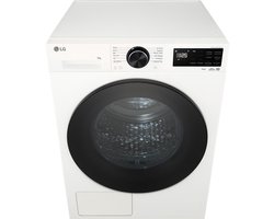 LG RHX5009TWB warmtepompdroger 9 kg met Dual Inverter Heat Pump voor gelijkmatig en energiezuinig drogen - Sensor Dry stopt automatisch bij droog - Zelfreinigende condensor voor duurzaam rendement en ThinQ slimme bediening. Energieklasse B