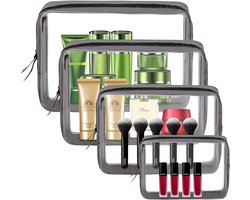 Premiumsy Doorzichtige Toilettas Set - 4 stuks - Transparante Reisorganizer