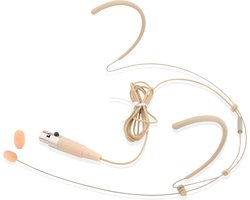PYLE-PRO Dual Over-Ear Headset Microfoon - Professionele Omnidirectionele Condensator Microfoon - Inclusief 4-Pin Mini XLR, 1,19 m Kabel en Windscherm - Pro Audio voor Presentaties, Beige