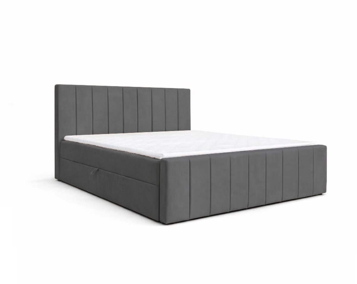 AJE Meubles B.V. Boxspringbed 01 BIS – Stijlvol & Comfortabel – Met Bonellvering, Topmatras en Opbergruimte – 180x200 Graphit (Manila 16)