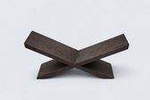 COOKX - Eikenhouten Boekenstandaard - Chocolade - X-vormig - Boekenhouder/ Boekensteun