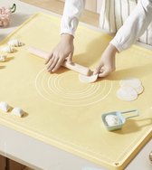 ZYLARO Siliconen bakmat XL - bakmat - 70x50 cm - Deegmat - Extra dik - Hittebestendige tot 250°C - Vaatwasserbestendig - Polymeer antibacteriële structuur - BPA-vrij - Anti aanbak - geel