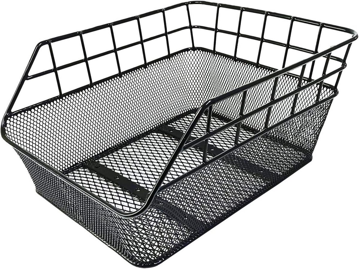 Ruime XXL Fietsmand voor Bagagedrager - Stevige Metalen Boodschappen Fietsmand (45x29.5x21 cm)