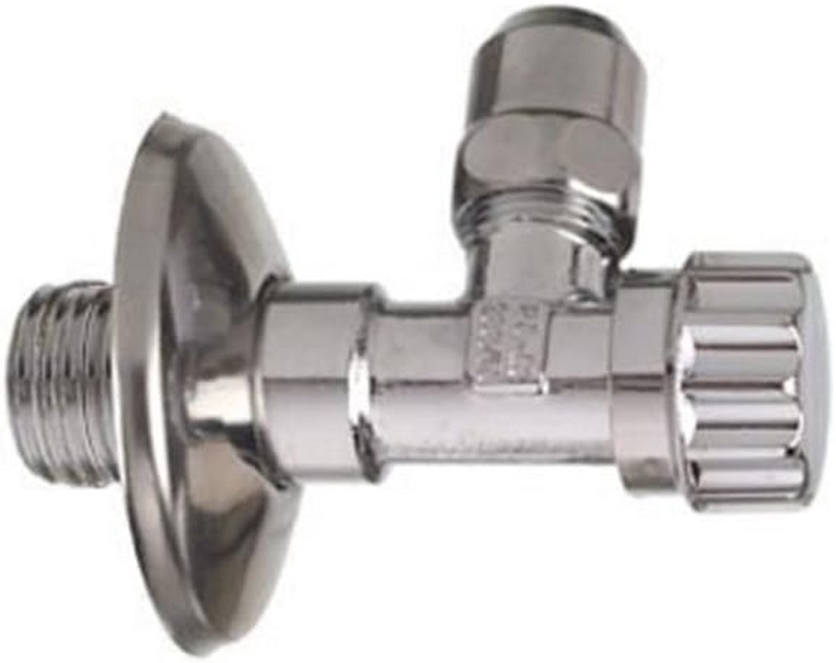 Hoekstopkraan 3/8 inch met Druksierring - Universele Wateraansluiting