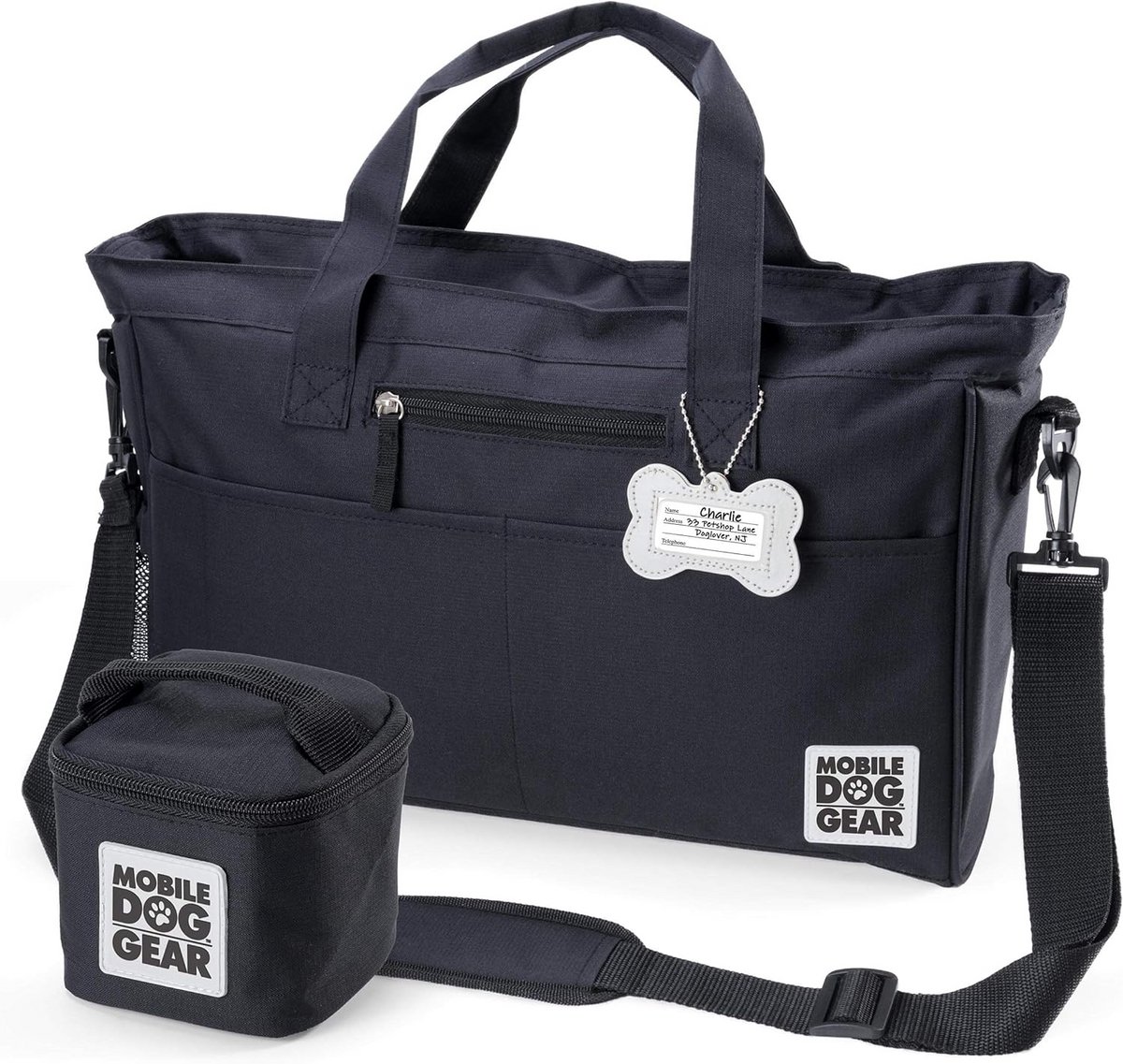 Reistas voor hond - Cabine geschikt voor vliegreizen, dagje uit en weekend - inclusief drager en opbergvakken - 27,9 x 40,6 x 12,7 cm