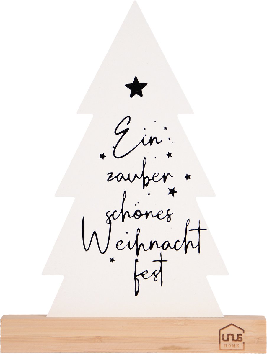 UNUS Staander kerstboom decoratieve bamboe metaal wit