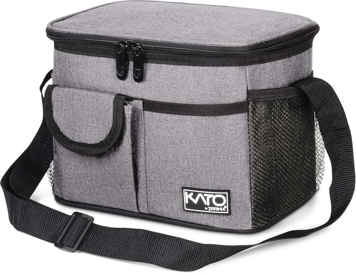 Geïsoleerde Lunchbox voor Vrouwen en Mannen - Lekvrije Thermische Lunchtas met 4 Vakken - Herbruikbare Koeltas voor Kantoor en Thuis - Grey