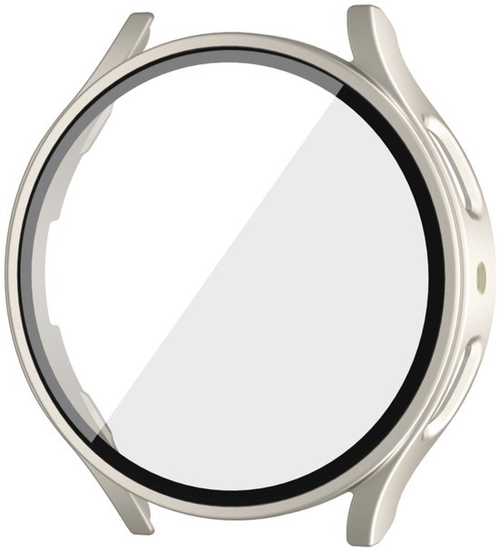 Beschermhoes voor Samsung Galaxy Watch 7 40mm (inclusief schermbeschermer), gebroken wit, set van 2