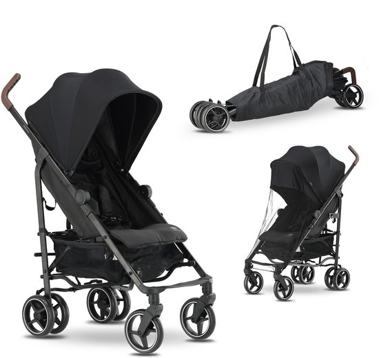 Deryan Bobbie Paraplu Buggy - Met Draagtas - Verstelbaar - Zwart