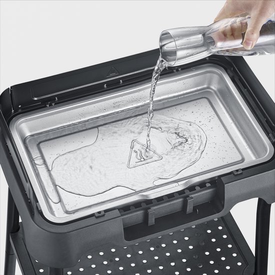 Severin PG 8596 Tafelgrill met Voet - 2000 W - Aluminium Grillplaat - Glad & Geribbeld - Zwart van Merkloos — afbeelding 5
