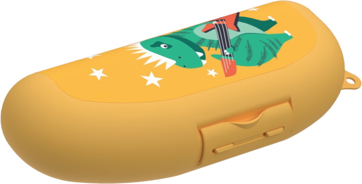 Day To Day Bananendoos Dino - 525ml - Bananenbox voor Kinderen - Fruitdoos met Clipsluiting - Bananen doos voor Bescherming - BPA-vrije Fruitbox - Oranje