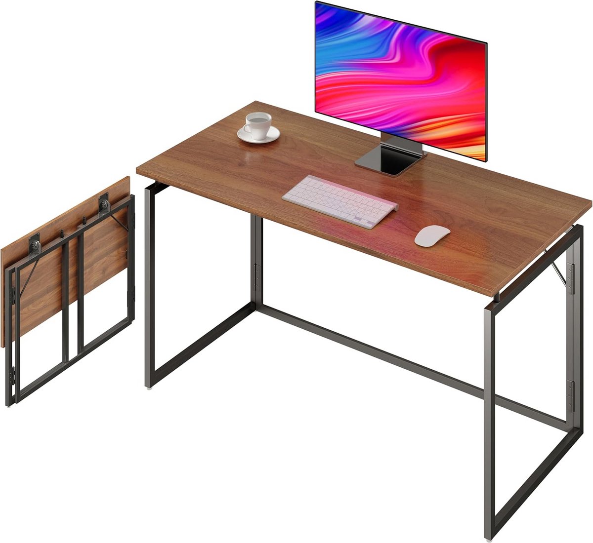Ruimtebesparend Vouwbureau 102 cm - Inklapbare Werktafel voor Kleine Ruimtes
