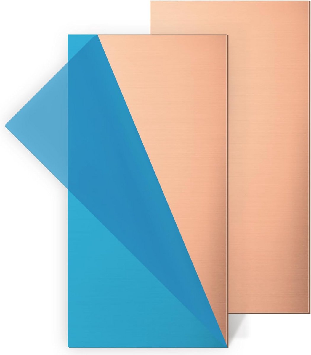 2x Dunne Koperplaat 1mm 99,9% Zuiver - 200x100mm voor Knutselen, Sieraden en Elektronica