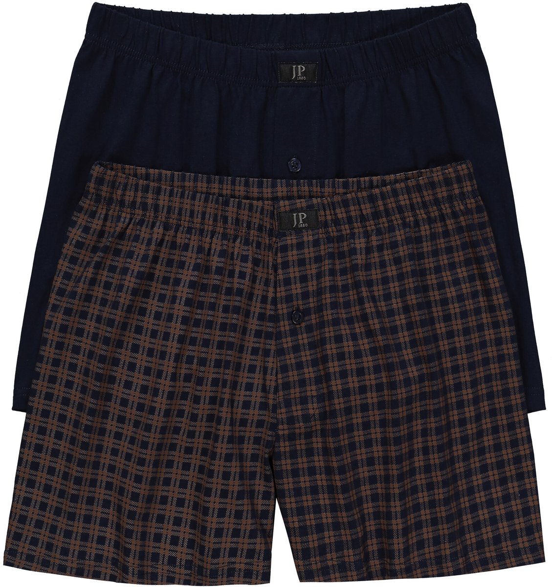 JP 1880 - Heren - Boxershorts set van 2 wijde pasvorm - Kaneel - Maat L