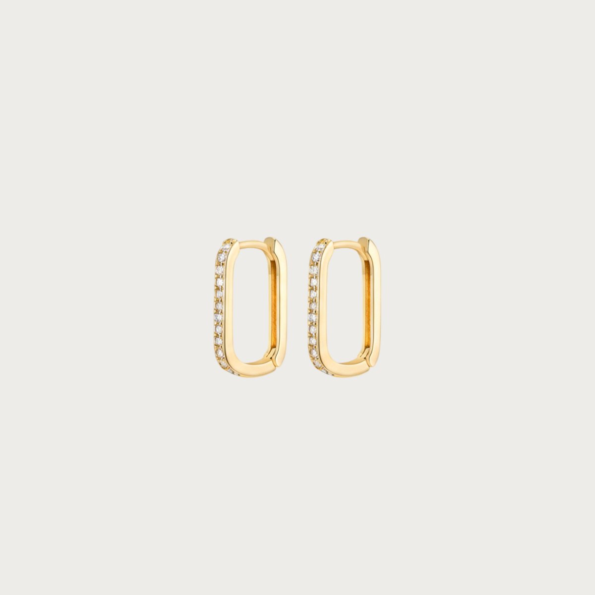 Sparkling oval hoops - Oorbellen - Stainless Steel