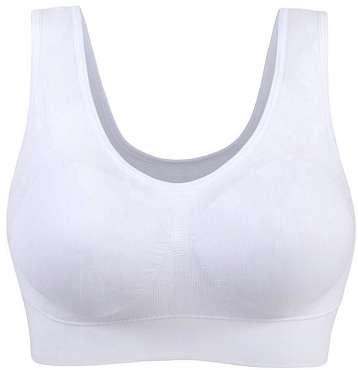 Sport BH - XXXL - Comfort BH - Soft pads Zonder beugel - Naadloze BH Zonder Beugel - Ondergoed Dames - Sport Kleding - XXXL - WIT - LOUZIR