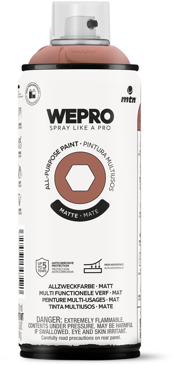 Spuitbus Rood Uluru Mat MTN WEPRO ALL-PURPOSE PAINT 400ML
