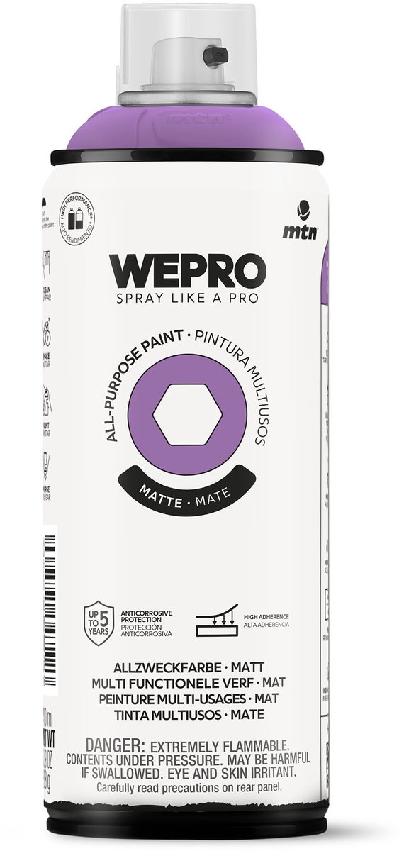 Spuitbus Violet Revolution Mat MTN WEPRO ALL-PURPOSE PAINT 400ML