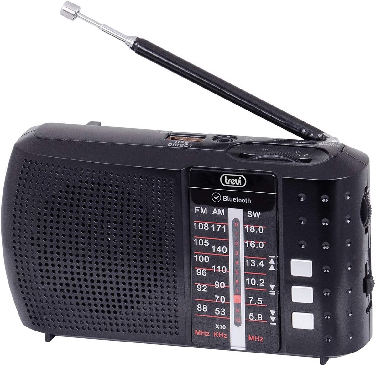 Draagbare Radio met Bluetooth, USB en MicroSD - Oplaadbaar Zwart