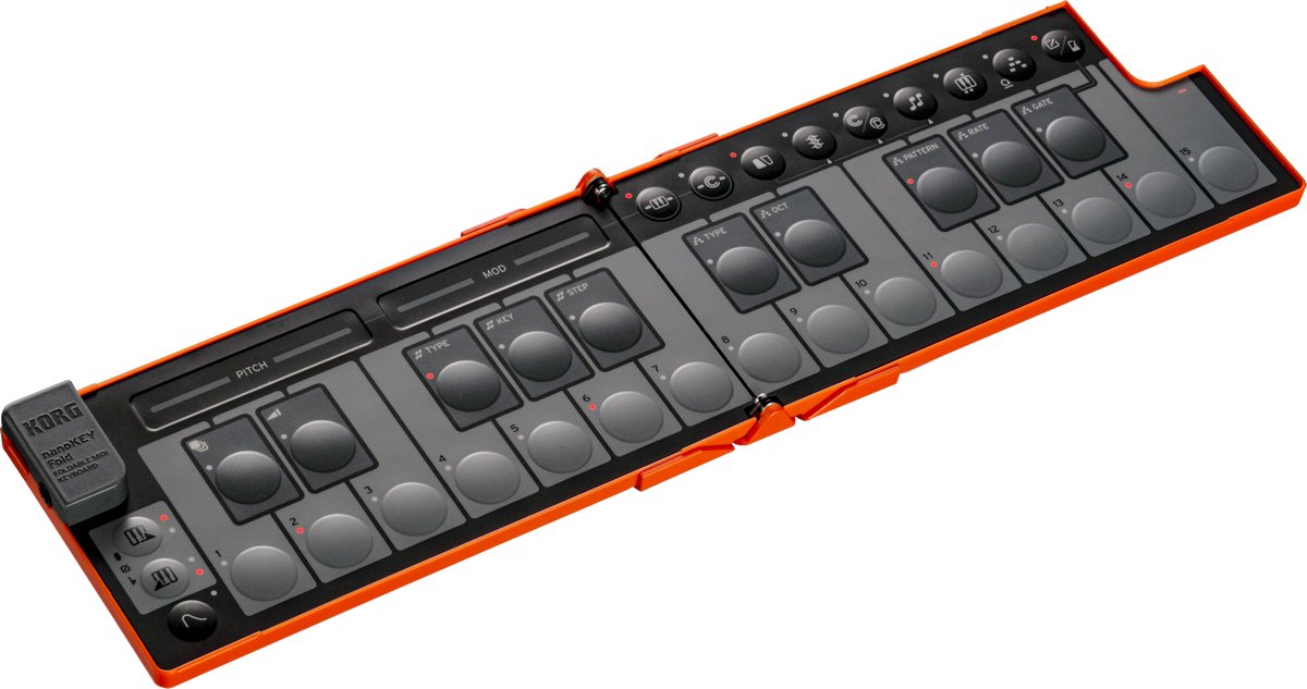 KORG nanoKEY FOLD Ultra-draagbaar, opvouwbaar MIDI-keyboard met uitgebreide uitrusting