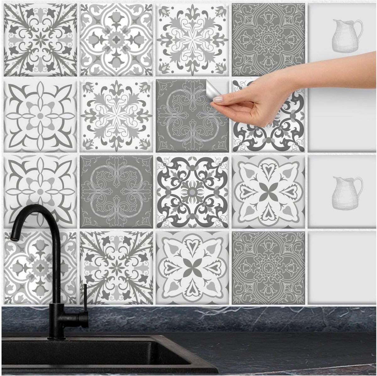 Zelfklevende Tegelstickers Badkamer en Keuken | Krasbestendige en Verwijderbare Wandtegelf