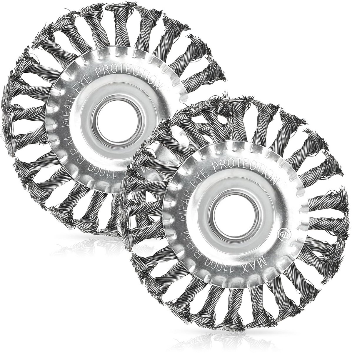Set van 2 ronde draadborstels voor haakse slijper 125 mm