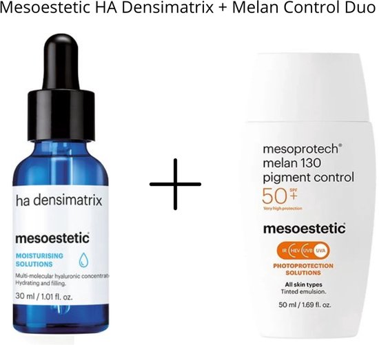 Mesoestetic Duo Set – Mesoestetic HA Densimatrix & Mesoestetic Melan 130 SPF50 – Hydratatie & Pigmentvlekken – Serum + Zonbescherming Gezicht