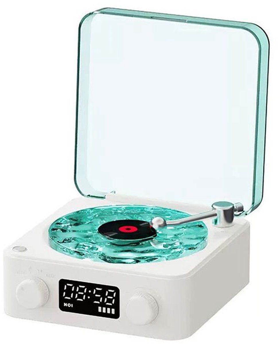 Retro Bluetooth-platenspeler met witte ruis, TF-modus en hoogwaardige luidsprekers